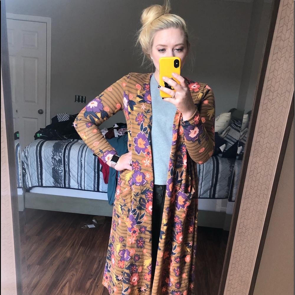 LulaRoe Sarah fall yellow floral small
